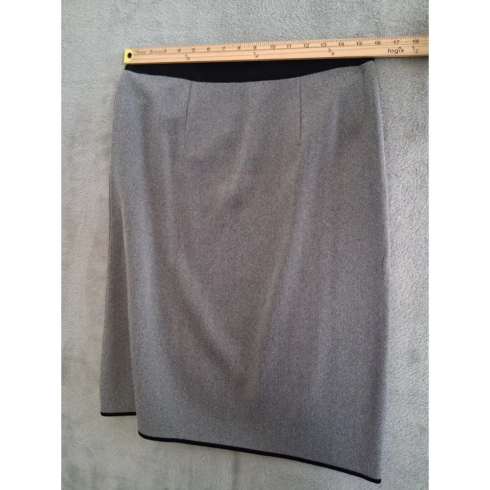Misook 3 Piece Sz L Skirt Blazer Tank Knit Suit Gray Black Knee Length Career